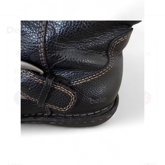 Black Leather Combat Boots - Picture 4 of 8